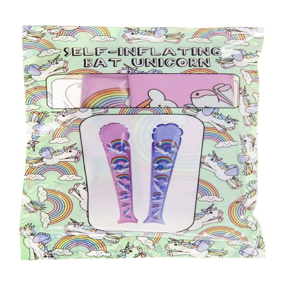 image 1 of Single Unicorn Print Self-Inflating Bat
