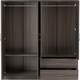 image 3 of Lisbon 4 Door Wardrobe - L53.5 x W157 x H187 cm - Black Wood Grain Black