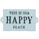 image 1 of This Is Our Happy Place Sign Plaque Cast Iron Garden House Home Wall Door