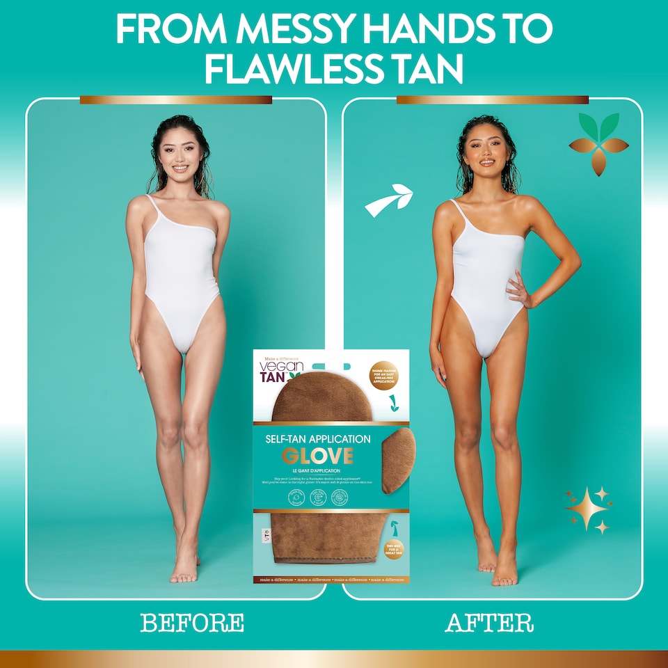 image 1 of VeganTan Self Tan Application Glove, Double-Sided Tanning Mitt for Streak Free Fake Tan Application, Protects Hands from Staining, Super-Soft, Washable and Reusable