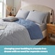 image 2 of Silentnight Summer Breeze Seersucker Coverless Duvet 2.5 Tog Blue Light Grey | Blue | Blue | King