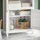 image 9 of SoBuy BZR13-W,Slim Bathroom Storage Cabinet with 2 Shelves & 2 Shutter Doors | White | White | 1