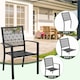 image 6 of Yaheetech Set of 2 Outdoor Patio Dining Chairs with Slatted Seat-Black | Black | Black | One Size