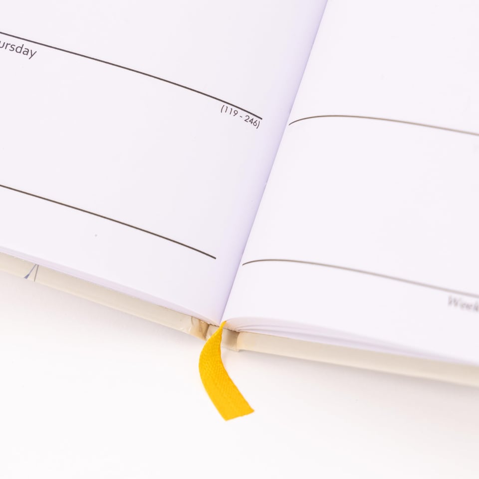 image 1 of 2027 Slim Diary Week to View - Marble Hardback Planner Runs January to December 2027 - Pocket Size, 16cm x 9cm with Ribbon Bookmark (Marble)