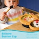 image 3 of Tiny Dining 3pc Bamboo Suction Feeding Set - Penguin/Red - Divided Non-Slip Bamboo Baby Self-Feeding Dining Weaning Set