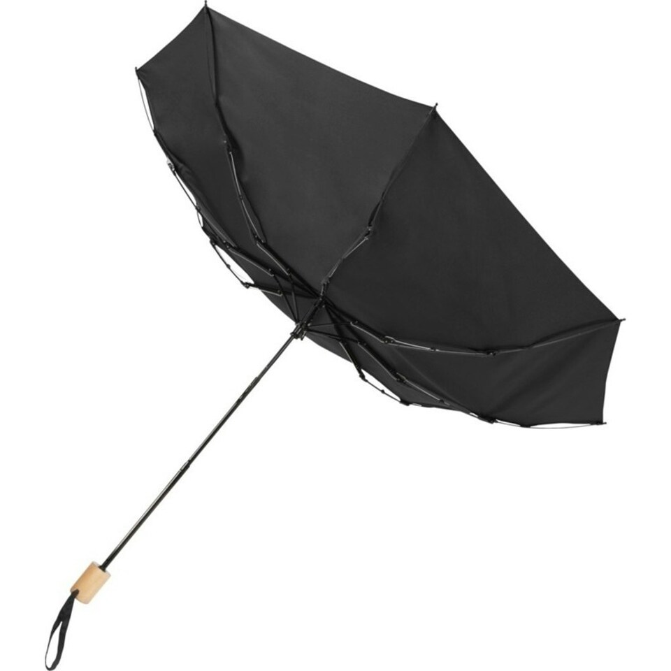 image 1 of Avenue Birgit Recycled Folding Umbrella - Solid Black - One Size