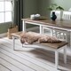 image 8 of Hallway Bench Kitchen Dining Entryway in White and Dark Pine Canterbury 157cm | White | L