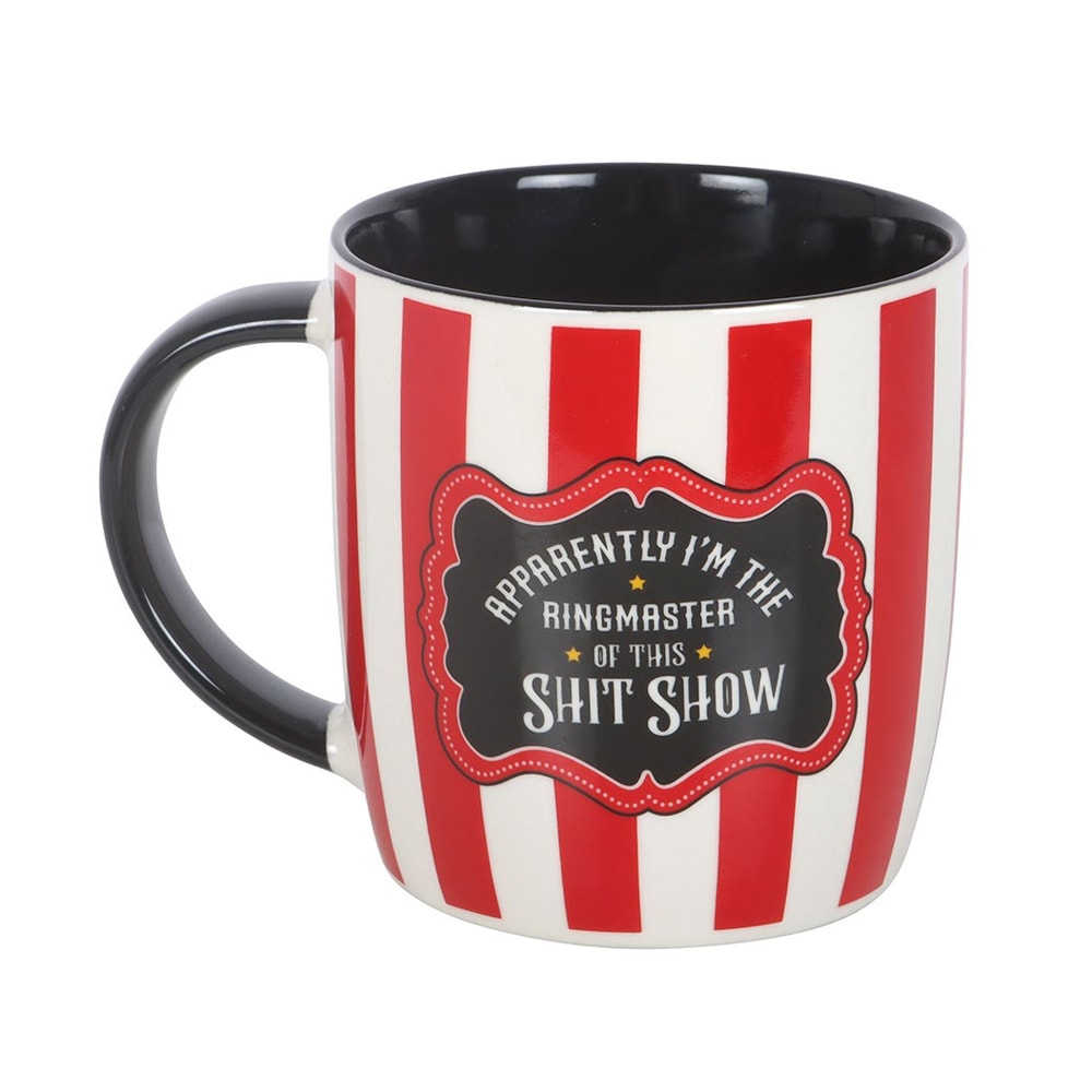 Something Different Ringmaster Striped 370ml Mug Red Red/White/Black One Size 1