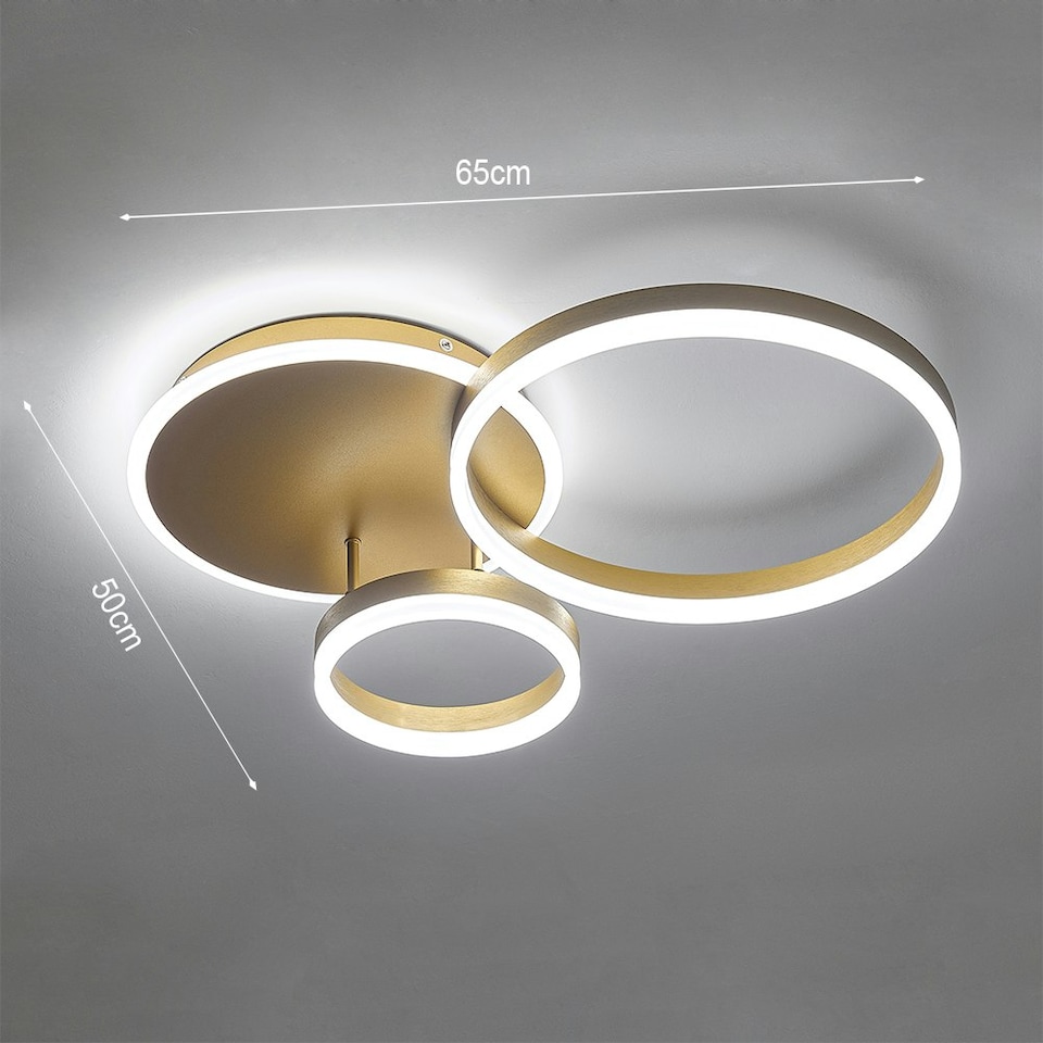 image 1 of Living and Home Golden Loops LED Ceiling Light