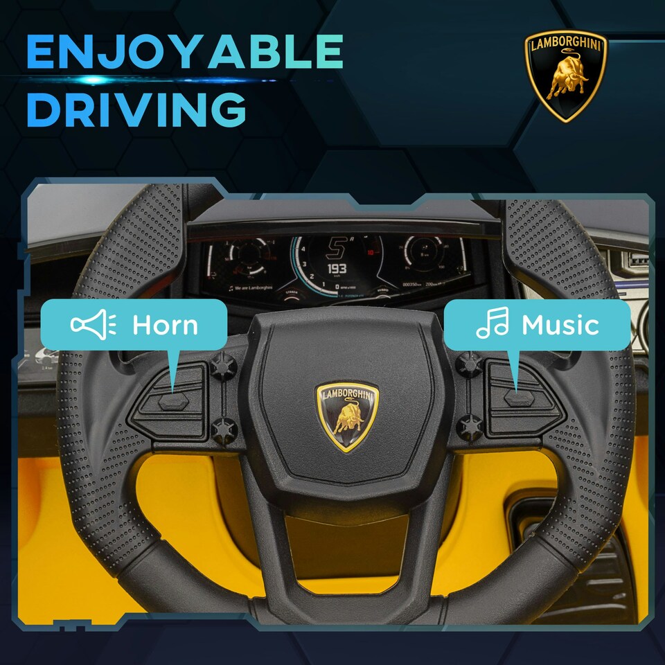 image 1 of AIYAPLAY Lamborghini Revuelto Licensed Ride On Car, with Suspension, Yellow