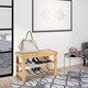 image 5 of COSTWAY 3-Tier Bamboo Shoe Bench Shoe Organizer Entryway Natural | Multi