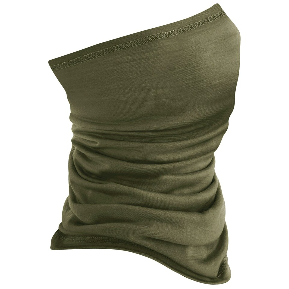 image 1 of Beechfield Unisex Adult Morf Merino Wool Neck Warmer - Military Green - One Size Green