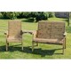 image 3 of Valley Trio Set - Timber - L100 x W170 x H95 cm - Garden Furniture - Fully Assembled - Set of Waterproof Cushions Included