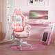 image 2 of HOMCOM Gaming Chair with Footrest, Reclining Computer Chair, Pink