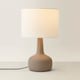 image 4 of ValueLights Hayley Natural Shade Grey Ceramic Stonewear Table Lamp | Grey