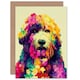 image 1 of Floral Poodle Dog Lover Art for Wife Her Thank You Art Card