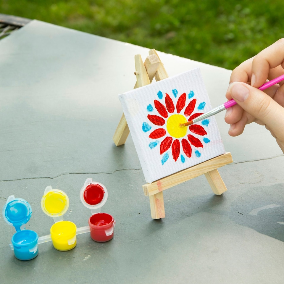 image 1 of Kikkerland Mini Acrylic Paint Canvas Set | Multi