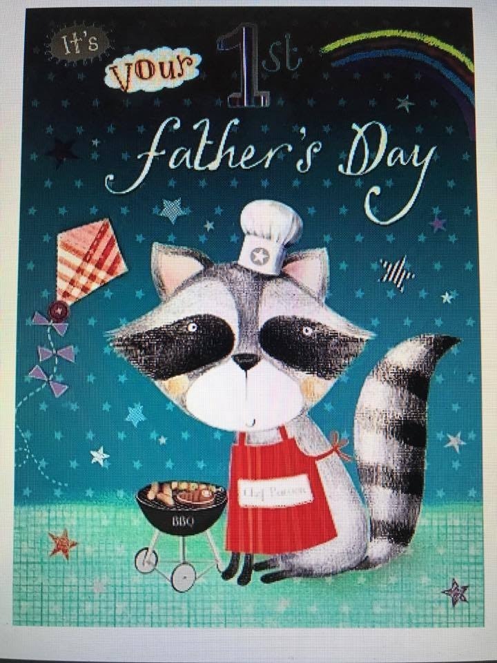 image 1 of It's your 1st Father's Day Cute Cat lots of love Greeting Card