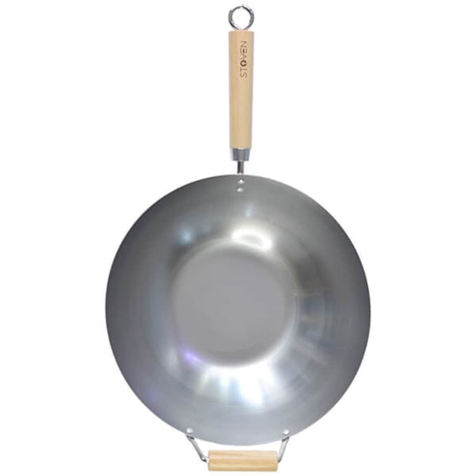 image 1 of Stoven 34cm Heavy Gauge Carbon Steel Wok