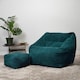 image 1 of Natalia Large Beanbag and Pouffe Set Corduroy Teal | Green | Teal | XL | 2