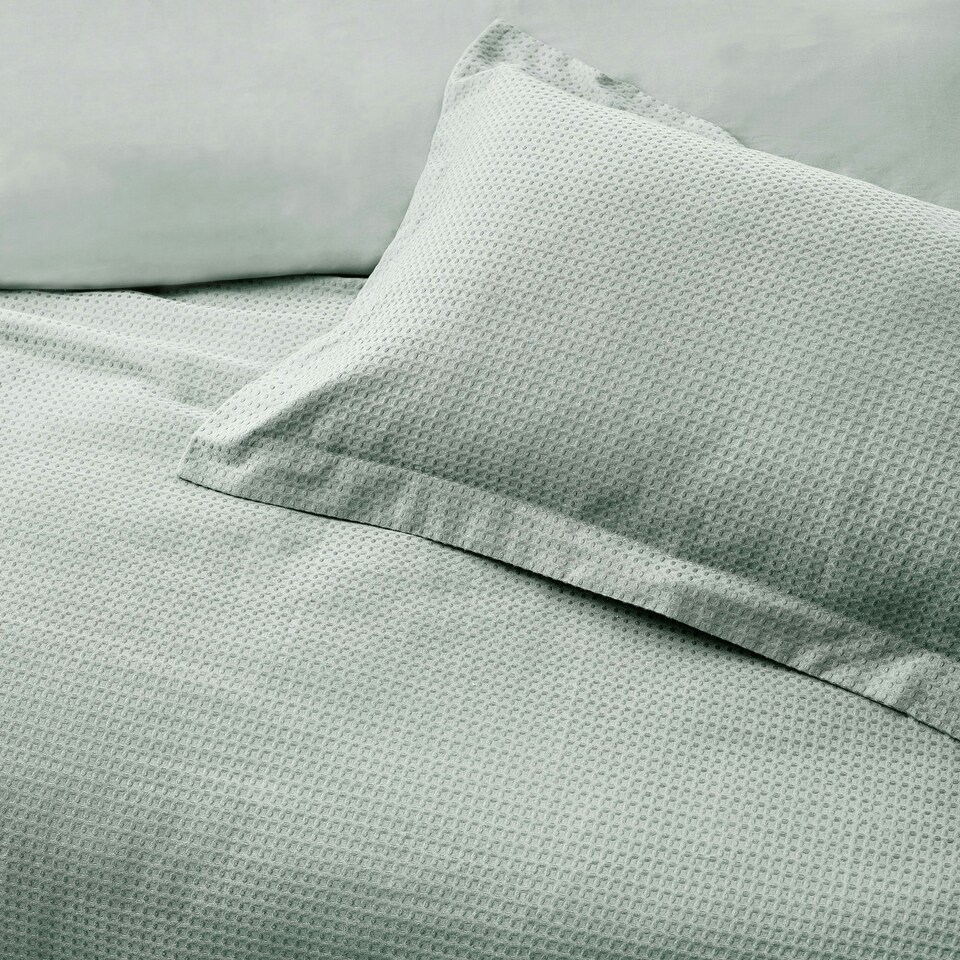 image 1 of Yard Waffle Textured King Duvet Cover Set