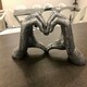 image 4 of Hands Love Gesture Sculpture Antique-Silver Colour Life-Size 26cm/10'' Expression of Appreciation Love Valentine's Day I appreciate I love you Wedding Present