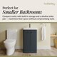 image 3 of Balterley Contemporary Floor Standing 2 Door Bathroom Vanity Unit, Basin, Tap & Toilet Pack | Grey | Satin Soft Black | 814 x 479 x 342mm