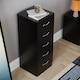 image 5 of Vida Designs Riano 5 Drawer Narrow Chest of Drawers Bedroom Storage, Black