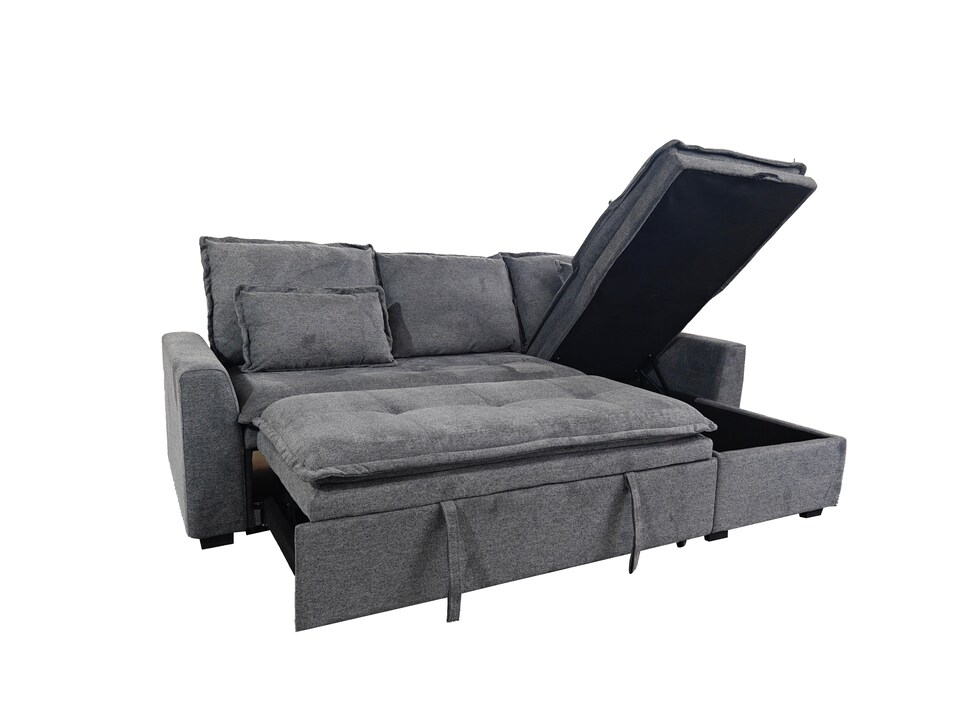 image 1 of Lucca 3 Seater Storage Sofa in Grey or Silver | Grey | One Size