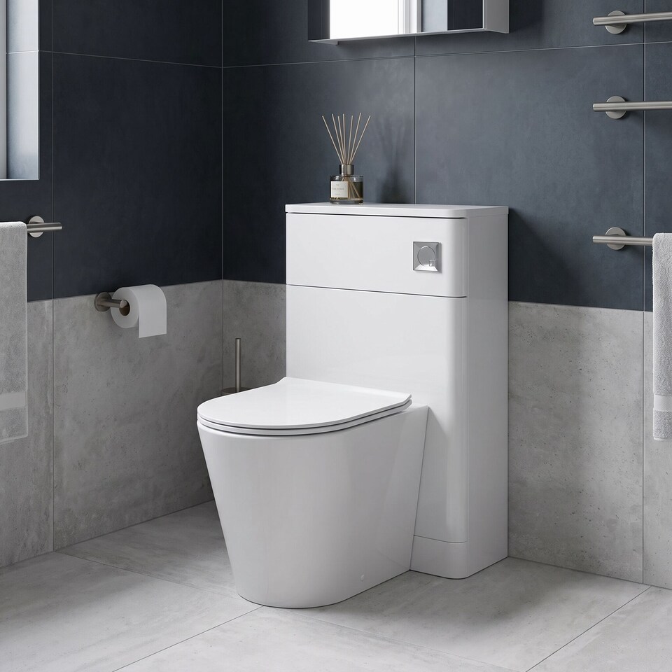 image 1 of Balterley Contemporary Bathroom Floor Standing WC Unit | White | Gloss White | 1