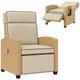 image 9 of Outsunny Rattan Garden Recliner Sun Lounger w/ Flip Table 