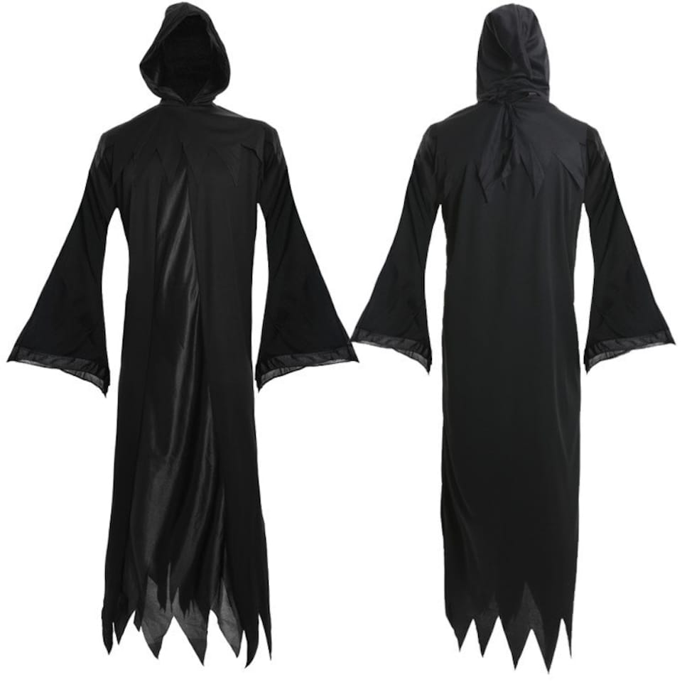 image 1 of Evil Dog Lady Costume - Gloves, Boa & Cig Holder Black | L
