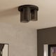 image 2 of EGLO Colomera Black Glass & Steel Flush Mount Ceiling Light