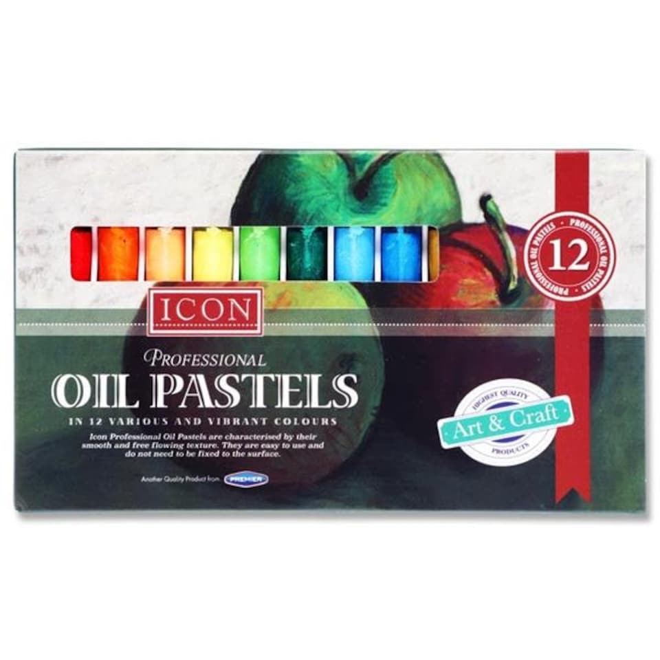 image 1 of Box of 12 Professional Oil Pastels by Icon Art