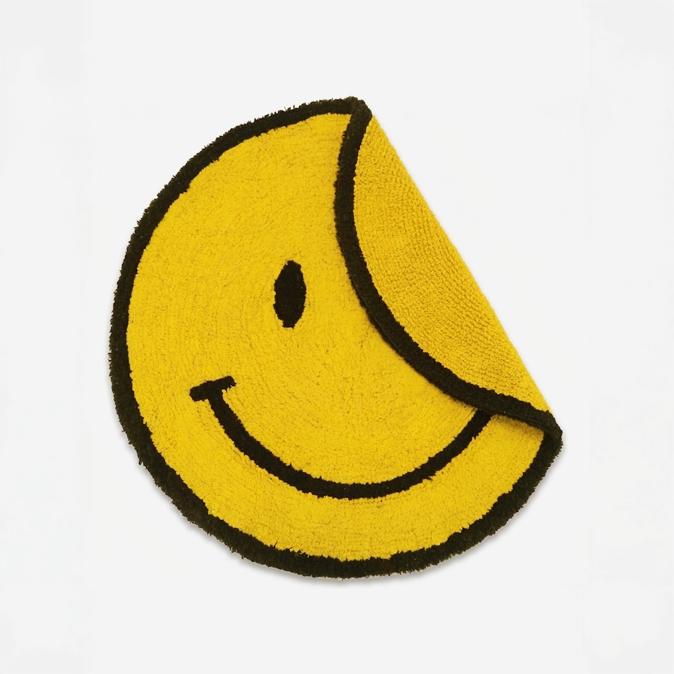 image 1 of Smiley Face Reversible Bath Mat Rug