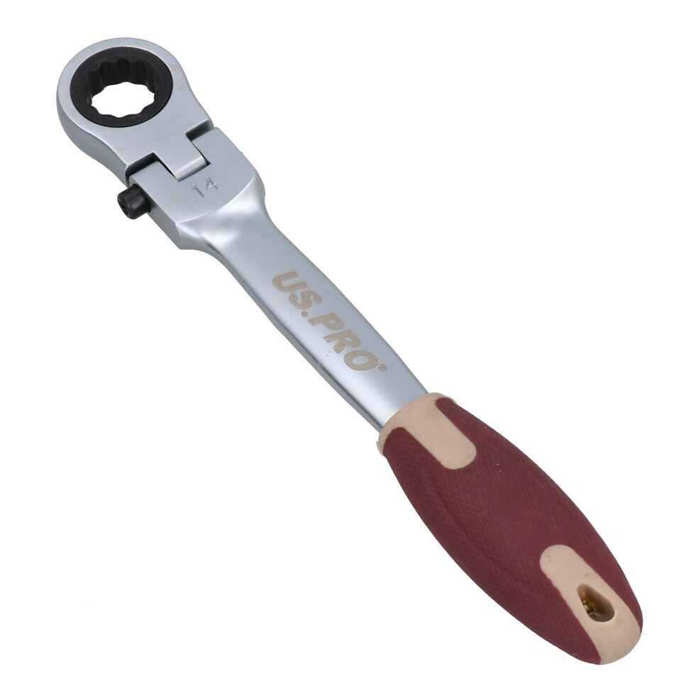 image 1 of 14mm Flexi Flexible Enclosed Ring Ratchet Spanner With Lockable Head 72 Teeth