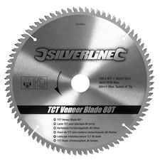Silverline - TCT Veneer Blade 80T - 250 x 30 - 25, 20, 16mm Rings