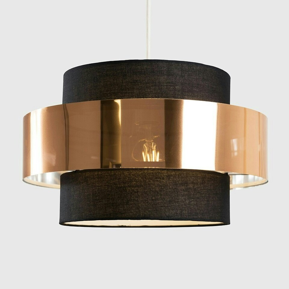 image 1 of ValueLights Matildo Black Ceiling Pendant Shade & Bulb