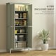 image 10 of HOMCOM 176.5 cm Tall Freestanding Pantry Storage Cabinet with 4 Doors Green White