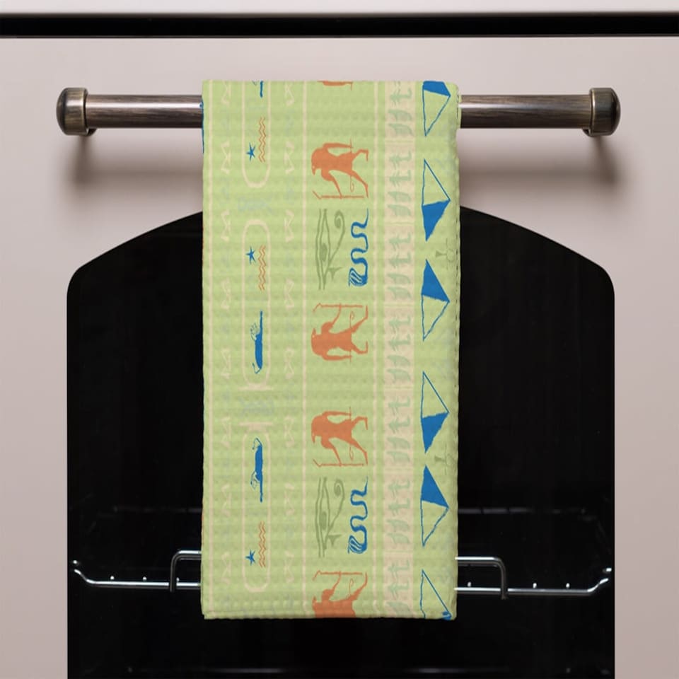 image 1 of Hieroglyphic egyptian language symbols (Kitchen Towel)