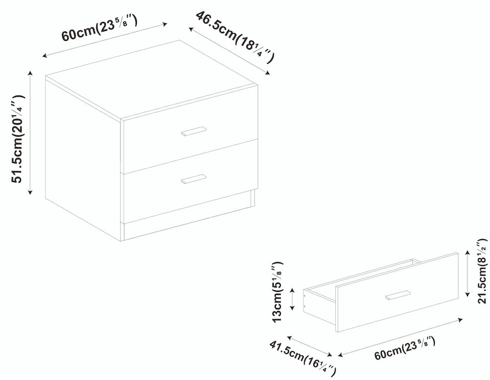 image 1 of White 2 Drawers Chest Cabinet | White | 1