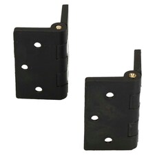 Reinforced Nylon Hinge Plastic 64x67mm Italian Industrial Door Locker Hatch 2PK Black