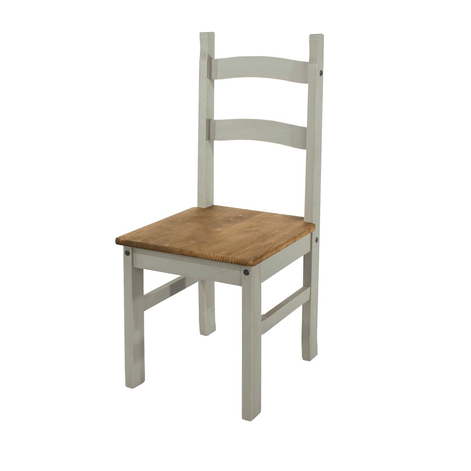 image 1 of Corona Grey, Solid Pine Chairs (Pair) Grey