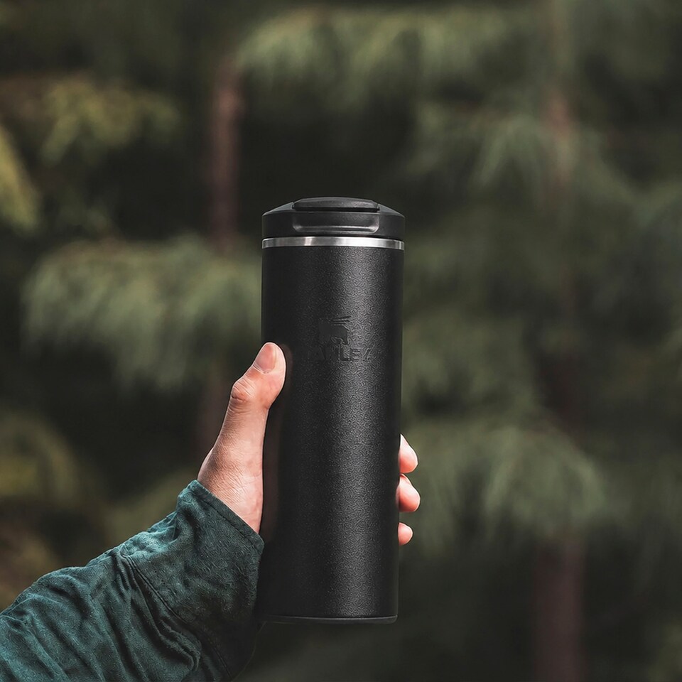 image 1 of 0.35L Insulated Stainless Steel Travel Mug Leakproof Flip Top Lid