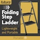 image 2 of Futura 2 Step Ladder Grey, Heavy-Duty Steel Folding Home DIY Step Stool with Wide Non-Slip Steps & Anti Slip Feet 150kg Capacity