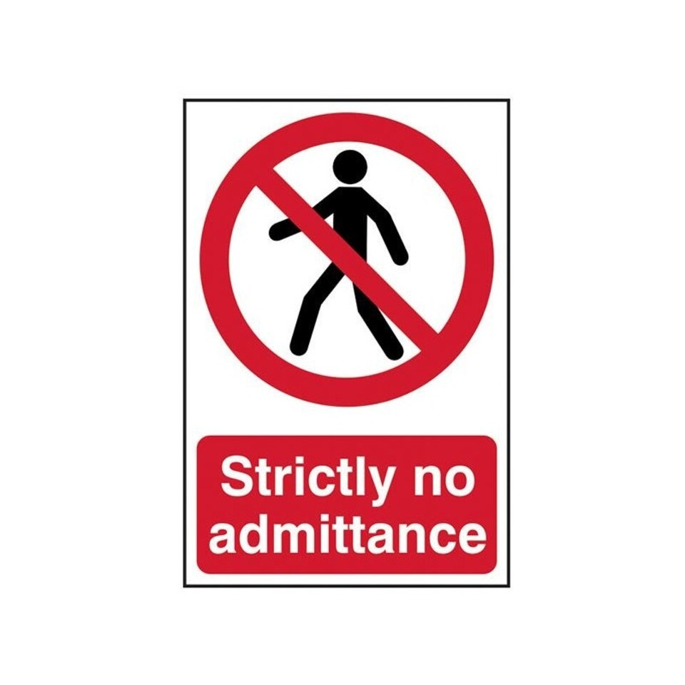 Scan Strictly No Admittance - Pvc Sign 200 X 300mm - Multi Colour - 200 x 300mm