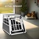 image 7 of Aluminium Pet Car Crate Travel Cage Dog Puppy Cat Transport Kennel 2 sizes - 69x54x50cm