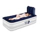 image 1 of Get Fit Air Bed With Built In Electric Pump - Premium Single Airbed - Quick Blow Up Bed With Headboard & Free Inflatable Pillow | White | White / Navy | 1