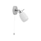 image 1 of Brom - Chrome Opal Glass IP44 Pull Cord Bathroom Wall Spotlight | Chrome | 1