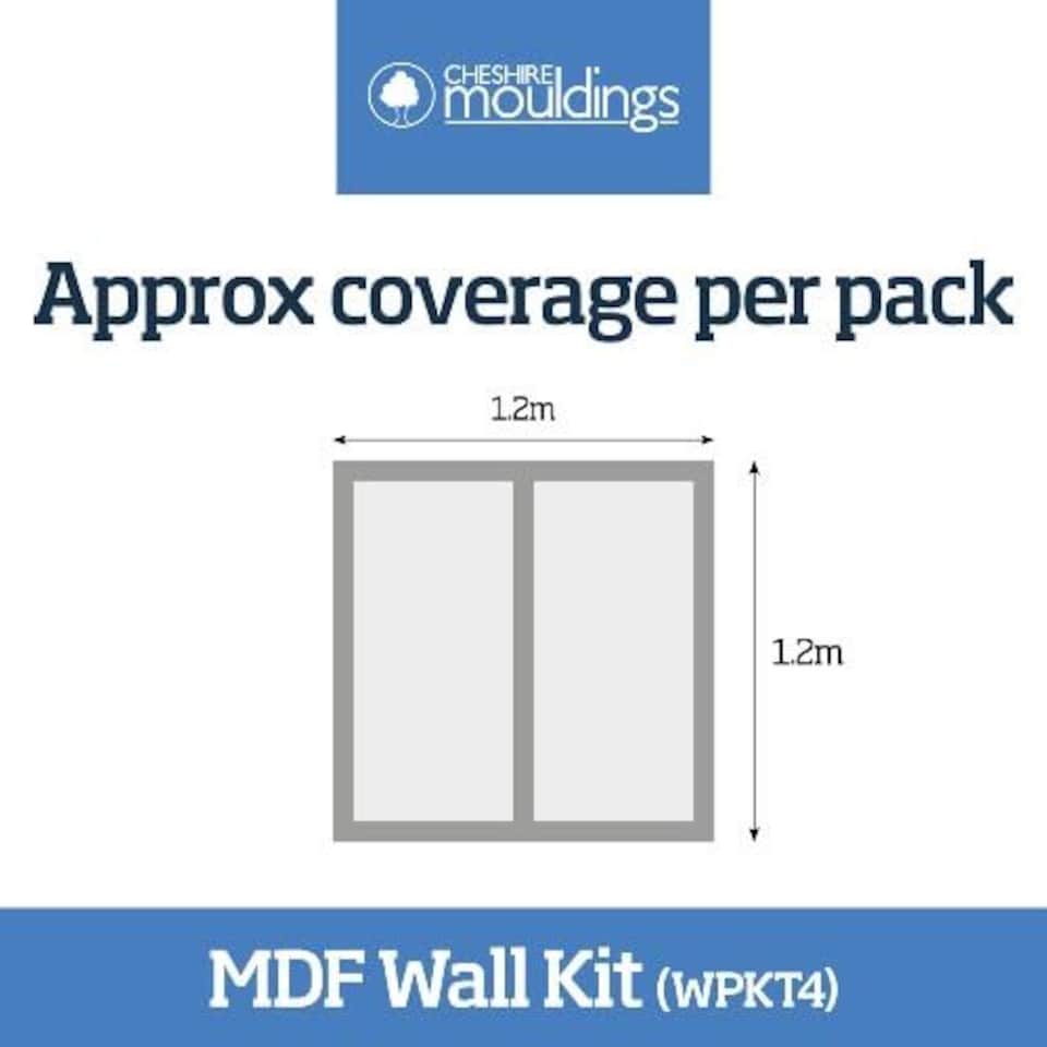 image 1 of Cheshire Mouldings WPKT4 (MDF) Wall Panelling Kit (H) 1200mm (W) 97mm (T) 9mm 5 Pack